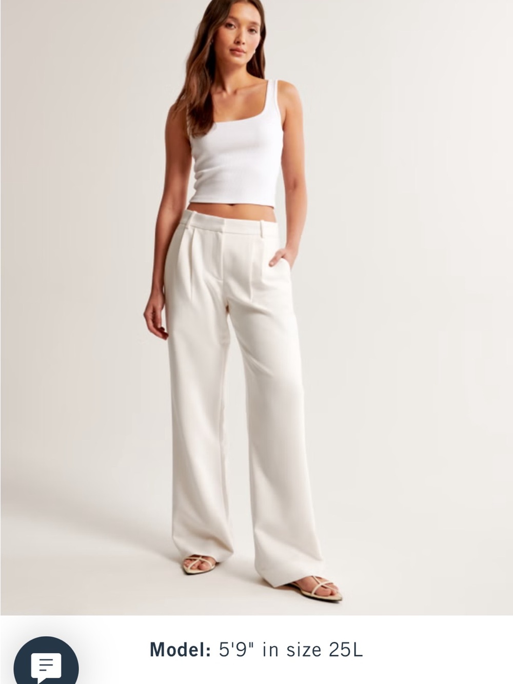 Abercrombie Low Rise Curve Love Sloane Pant in white